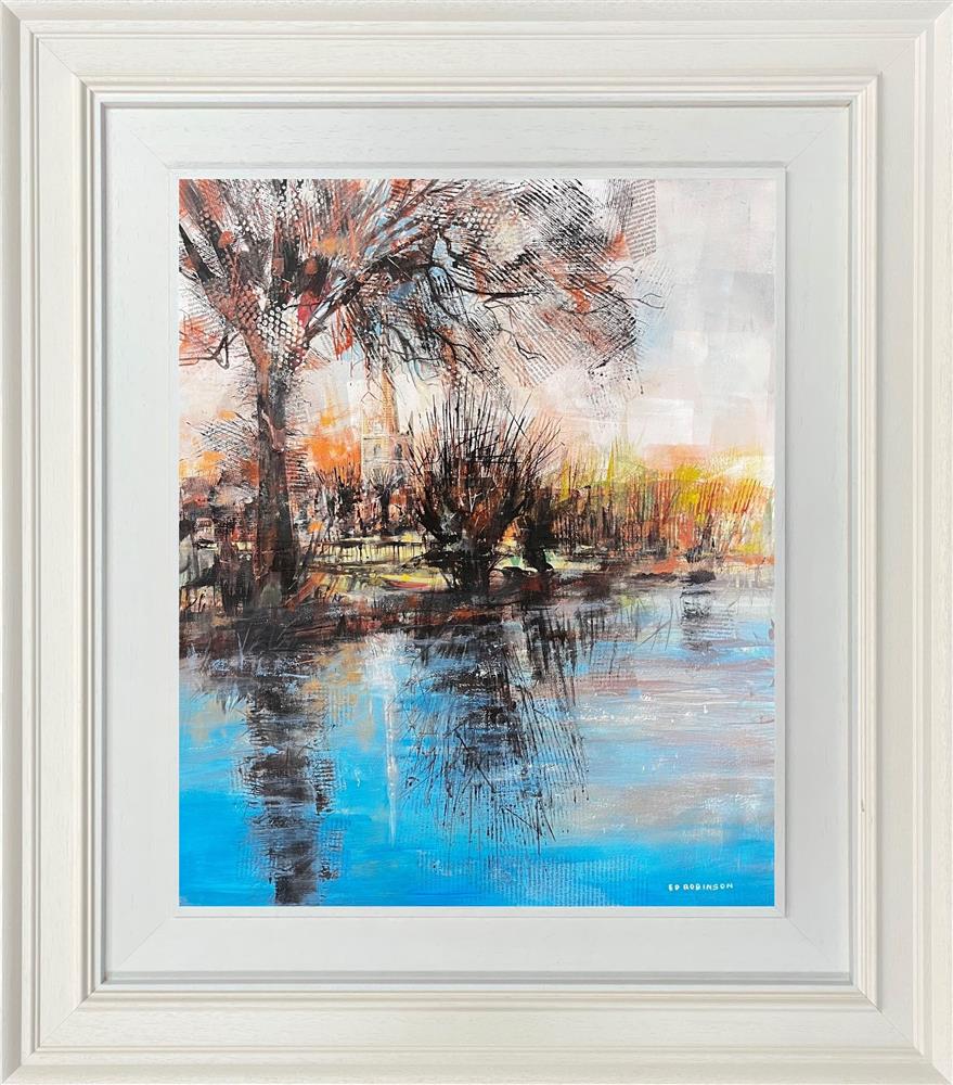 Ed Robinson - 'Burford Church By The River Windrush '  - Framed Original Artwork