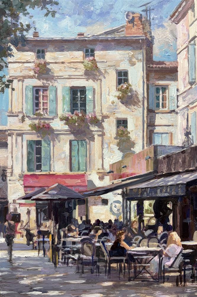 Rachele Dryden-Smith - 'Cafe Square' - Framed Original Artwork