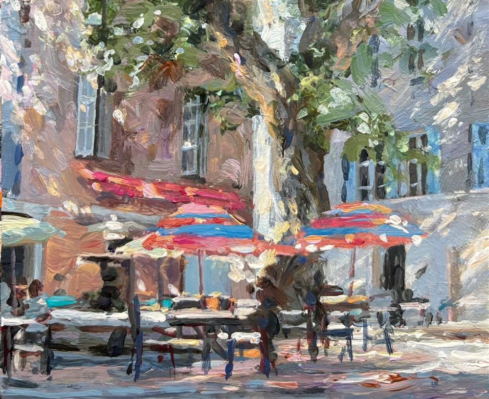 Rachele Dryden-Smith - 'Cafe Square' - Framed Original Artwork