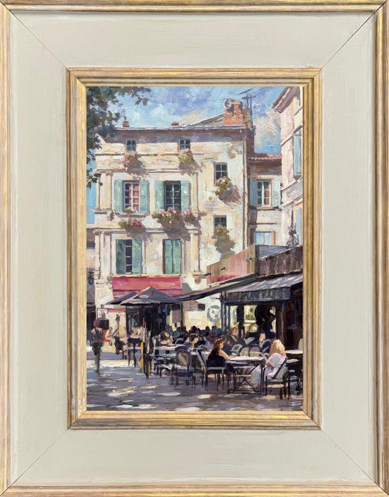 Rachele Dryden-Smith - 'Cafe Square' - Framed Original Artwork