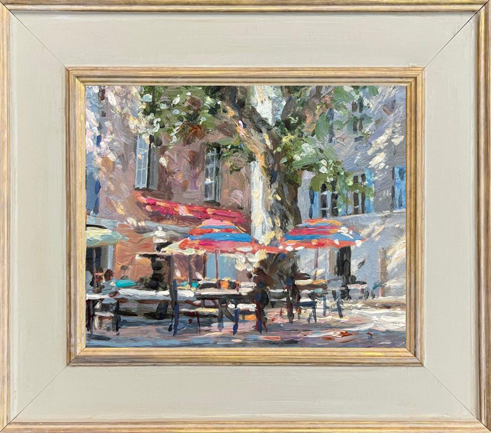 Rachele Dryden-Smith - 'Cafe Square' - Framed Original Artwork