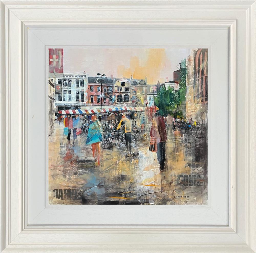 Ed Robinson - 'Cambridge Market'  - Framed Original Artwork