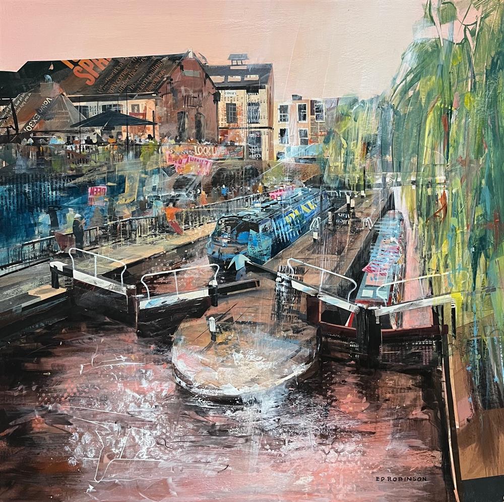 Ed Robinson - 'Camden Lock'  - Framed Original Artwork