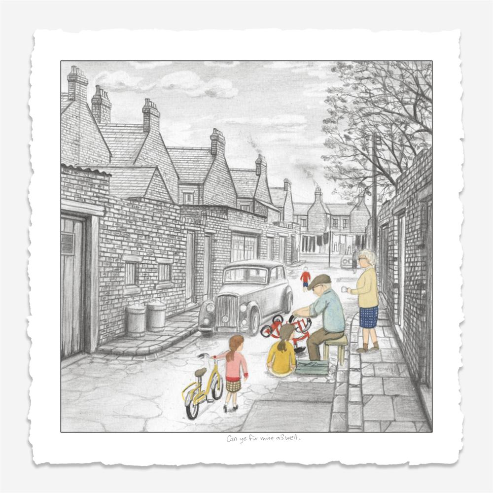 Leigh Lambert - 'Can Ye Fix Mine As Well' - Deluxe Sketch' - Framed Limited Edition