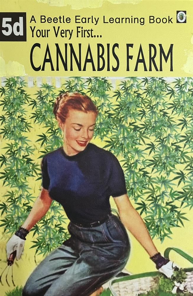 Linda Charles - 'Cannibis Farm' - The Beetle Early Learning Book - Framed Original Artwork