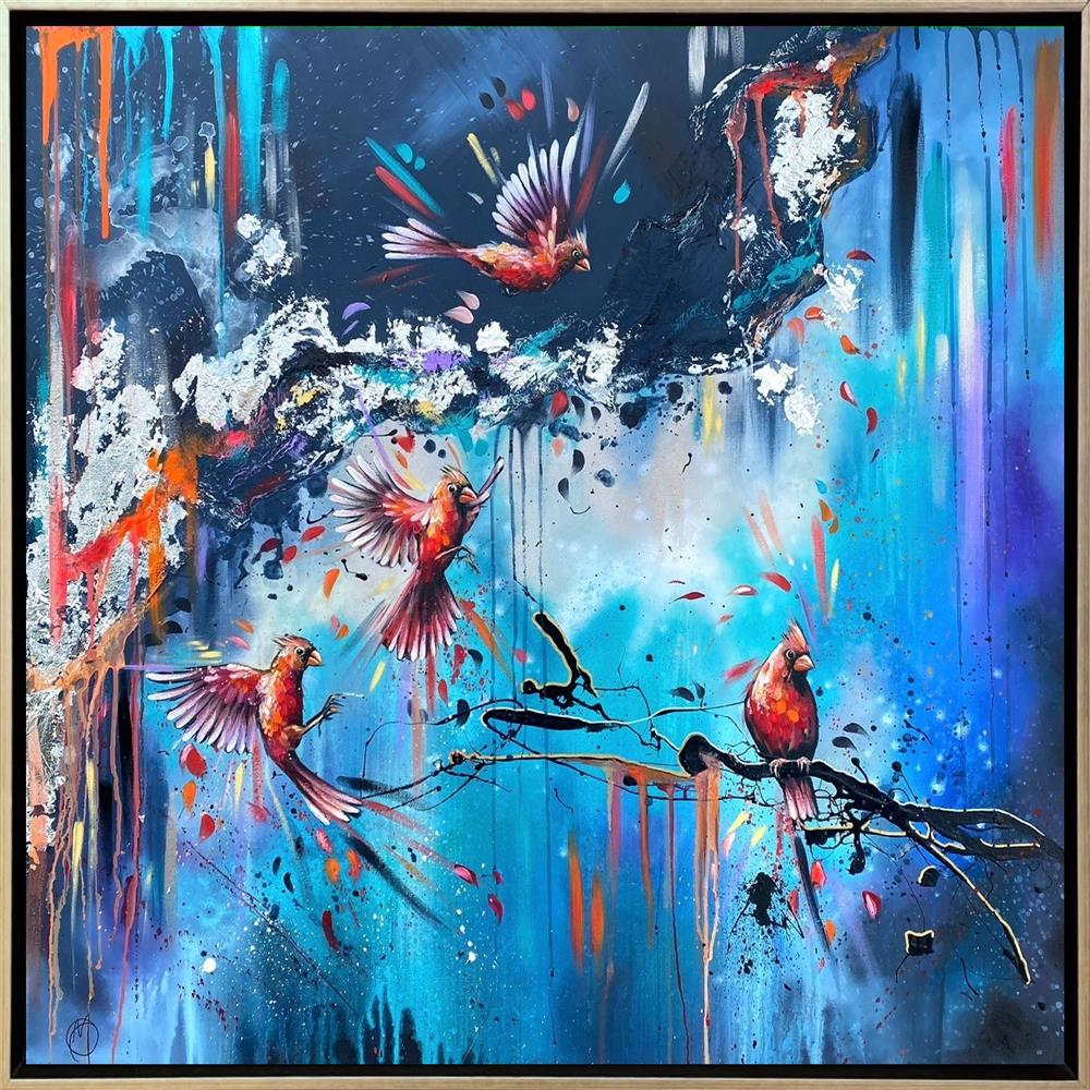 Mellisuga- 'Cardinal Commotion' - Framed Original Artwork