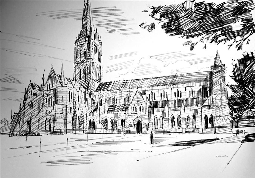 Colin Brown - 'Cathedral Spire - Sketch' - Framed Original Art