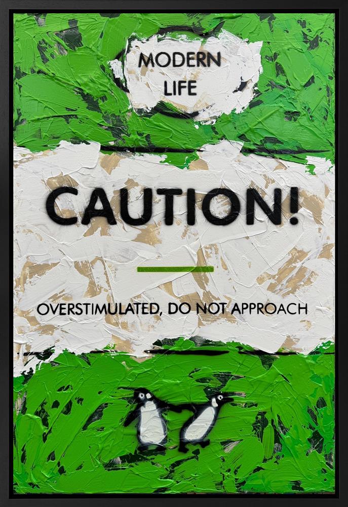 Hue Folk - 'Caution!' - Framed Original Artwork