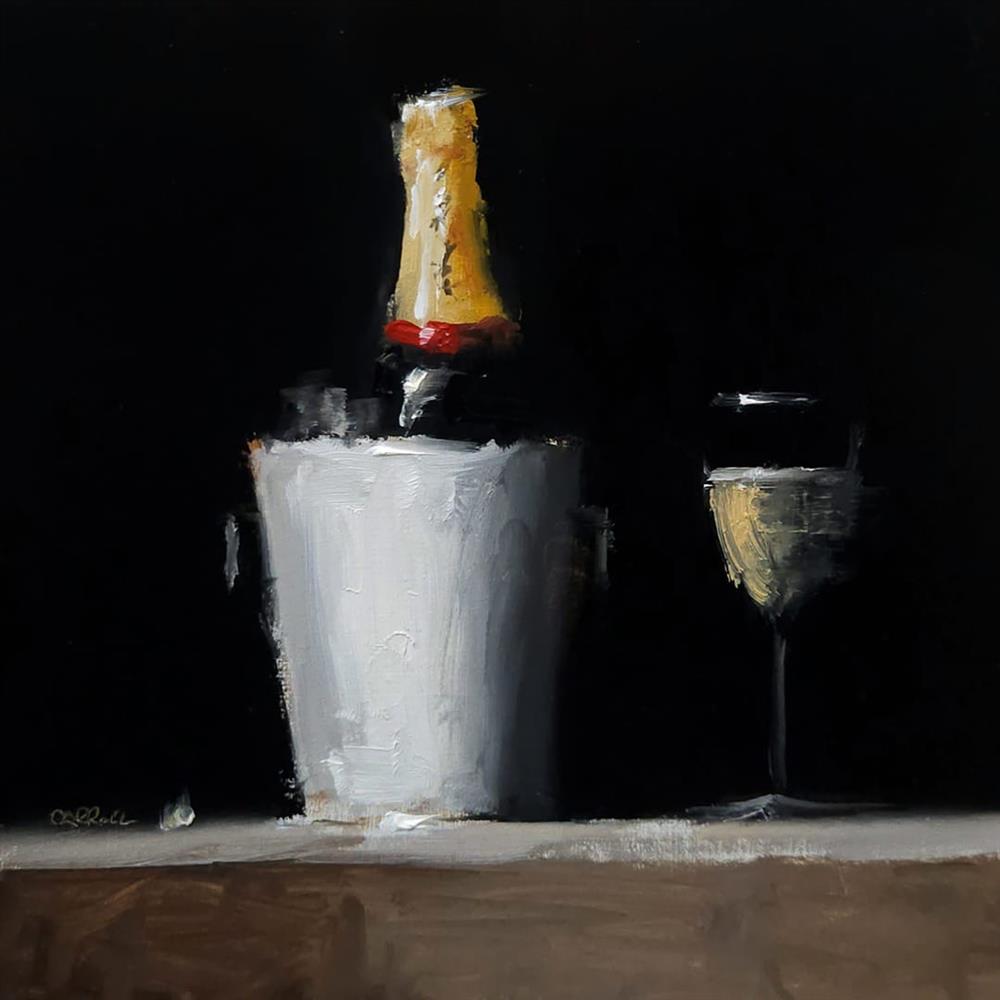Neil Carroll - 'Champagne And Ice Bucket' - Framed Original Artwork