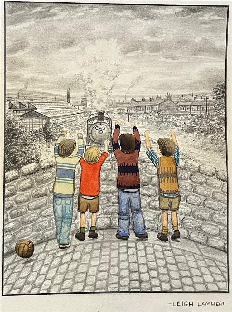 Leigh Lambert - 'Chasing Steam- Sketch'  - Framed Original Sketch