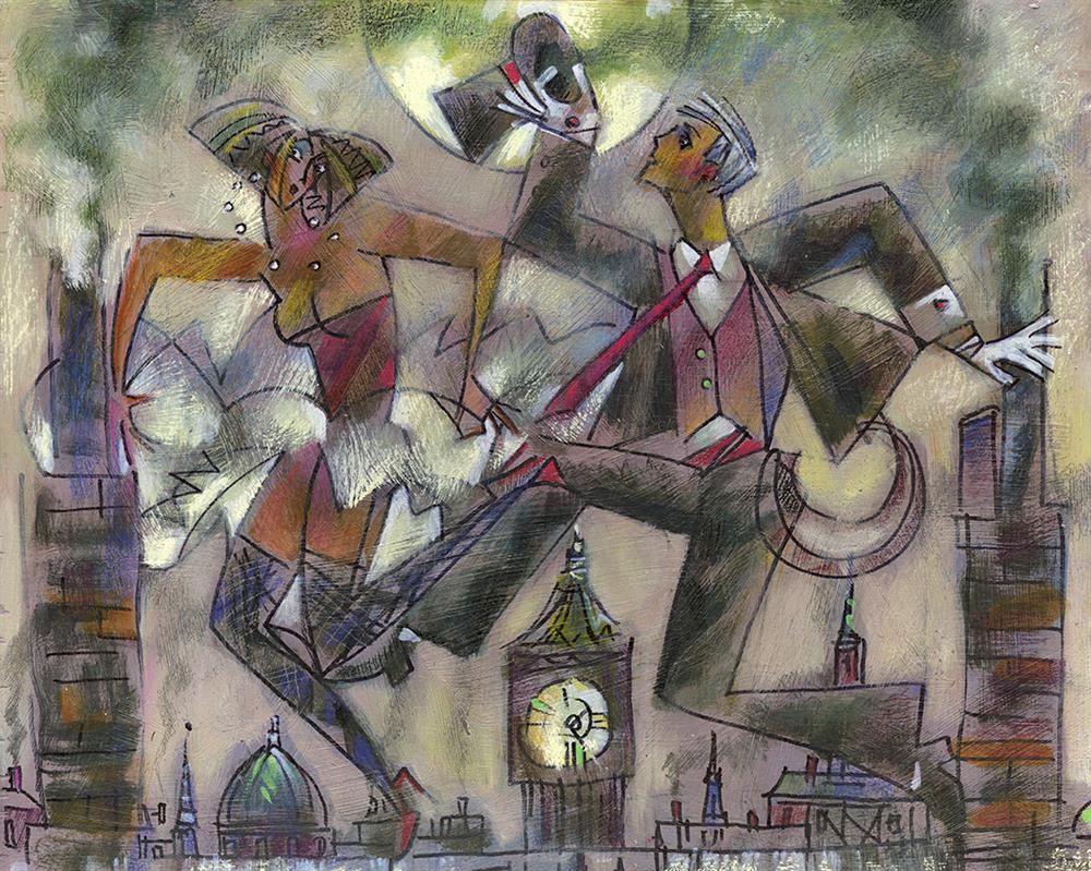 Andrei Protsouk - 'Chimney Sweepers' - Framed Original Art