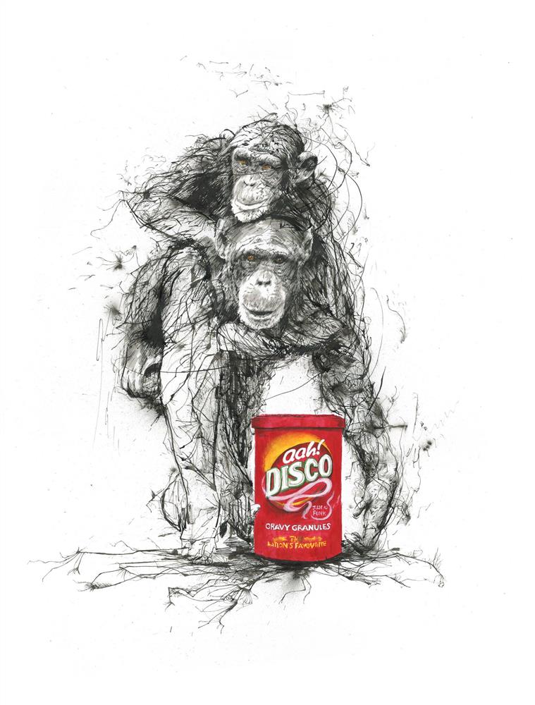 Scott Tetlow - 'Chimps And Gravy' - Miniature-Framed Limited Edition Print