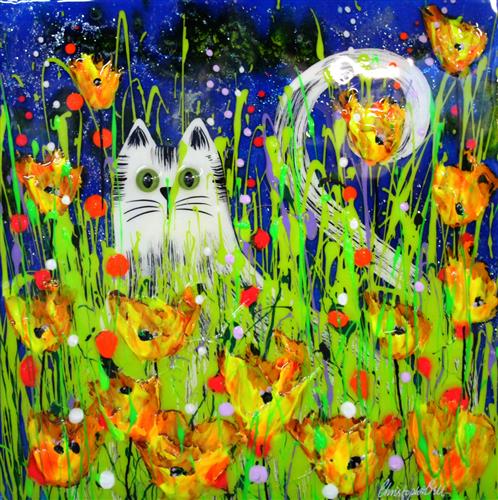 Christopher Bell - 'Cat I'- Unique Glass Resin - Framed Original Artwork