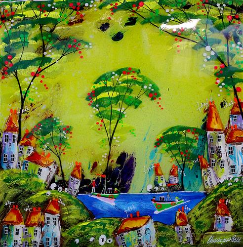 Christopher Bell - 'Our Town'- Unique Glass Resin - Framed Original Artwork