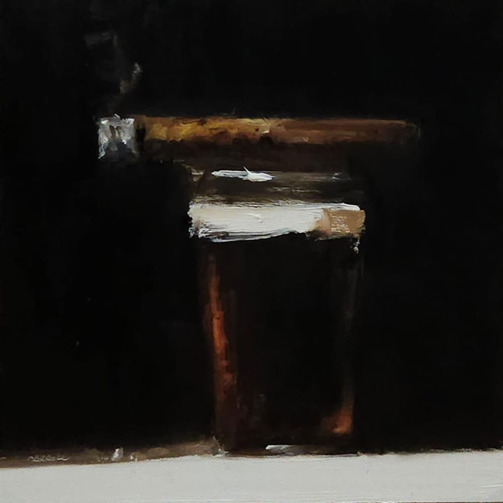 Neil Carroll - 'Cigar And Beer' - Framed Original Artwork