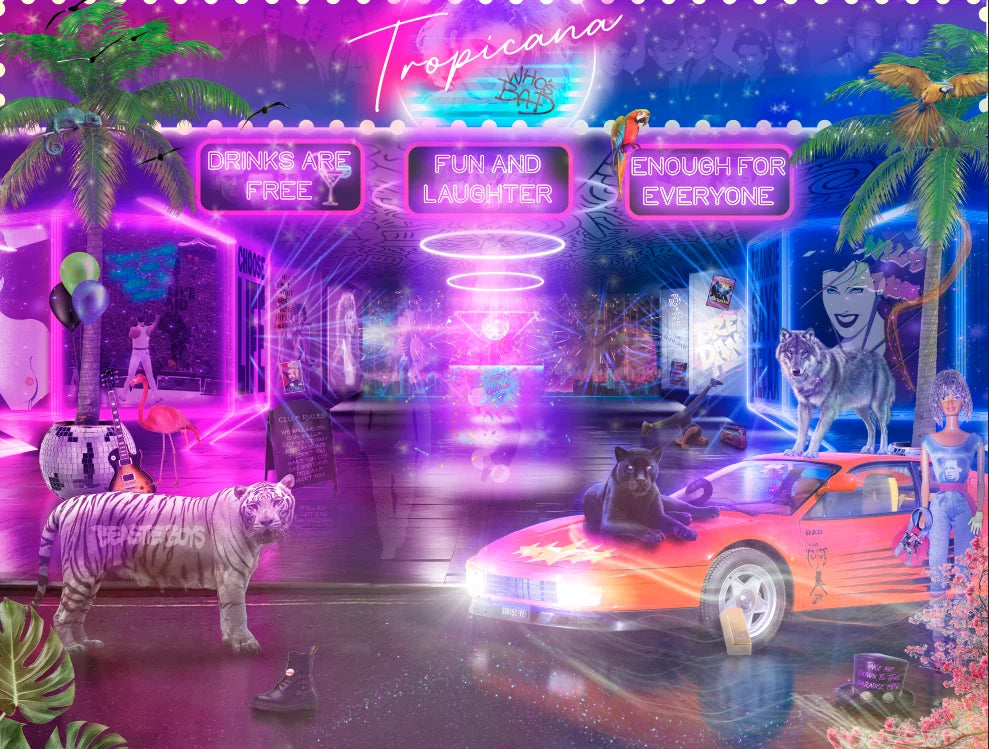 Neil Pengelly - 'Club Tropicana - 80's Music' - Framed Limited Edition Print