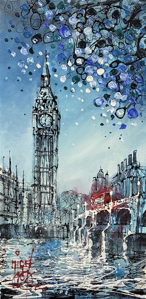 Nigel Cooke - 'Cool Blue London' - Framed Original Artwork