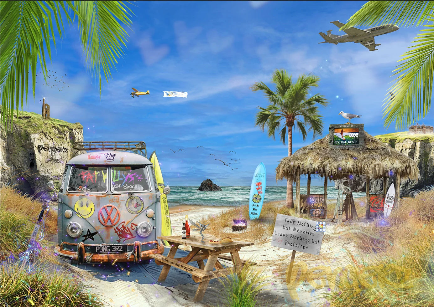 Neil Pengelly - 'Surfs Up Me Ansum!' - Framed Limited Edition Print