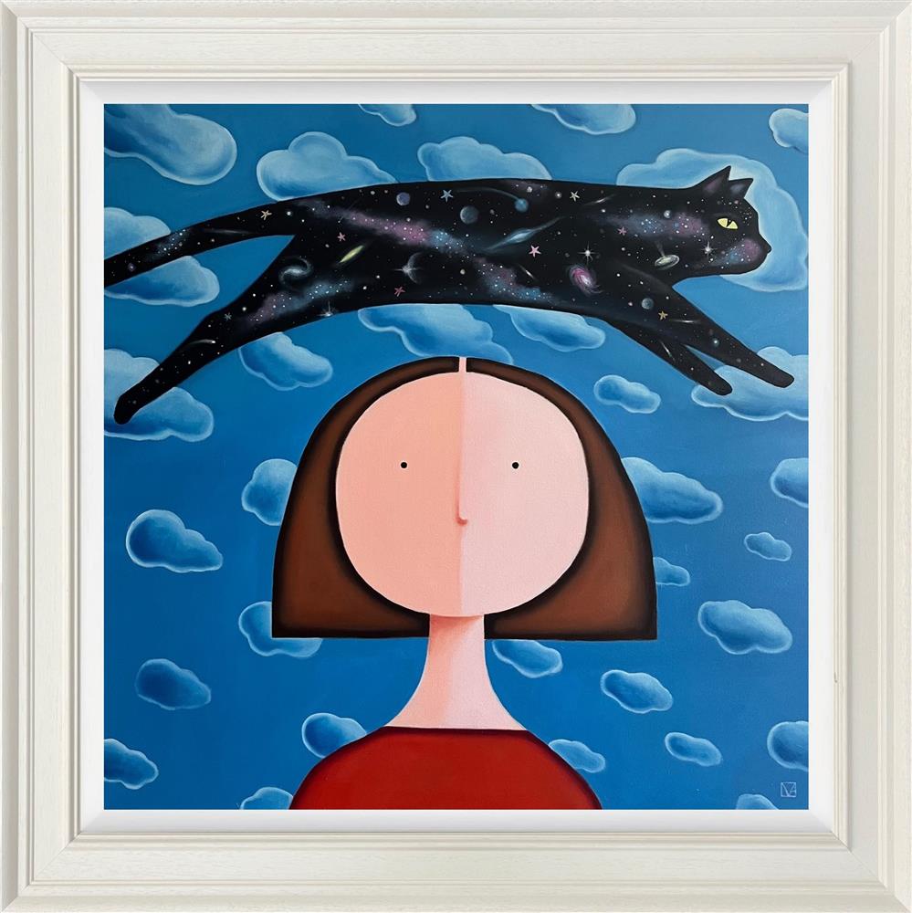 Michael Abrams - 'Cosmic Cat' - Framed Original Artwork