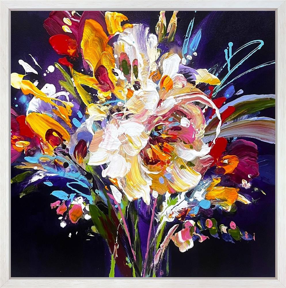 Anna Cher - 'Crimson Blossom Dreams' - Framed Original Artwork