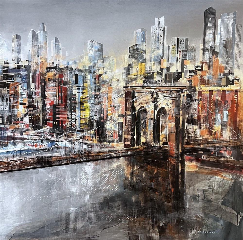 Ed Robinson - 'Crossing Brooklyn Bridge'  - Framed Original Artwork