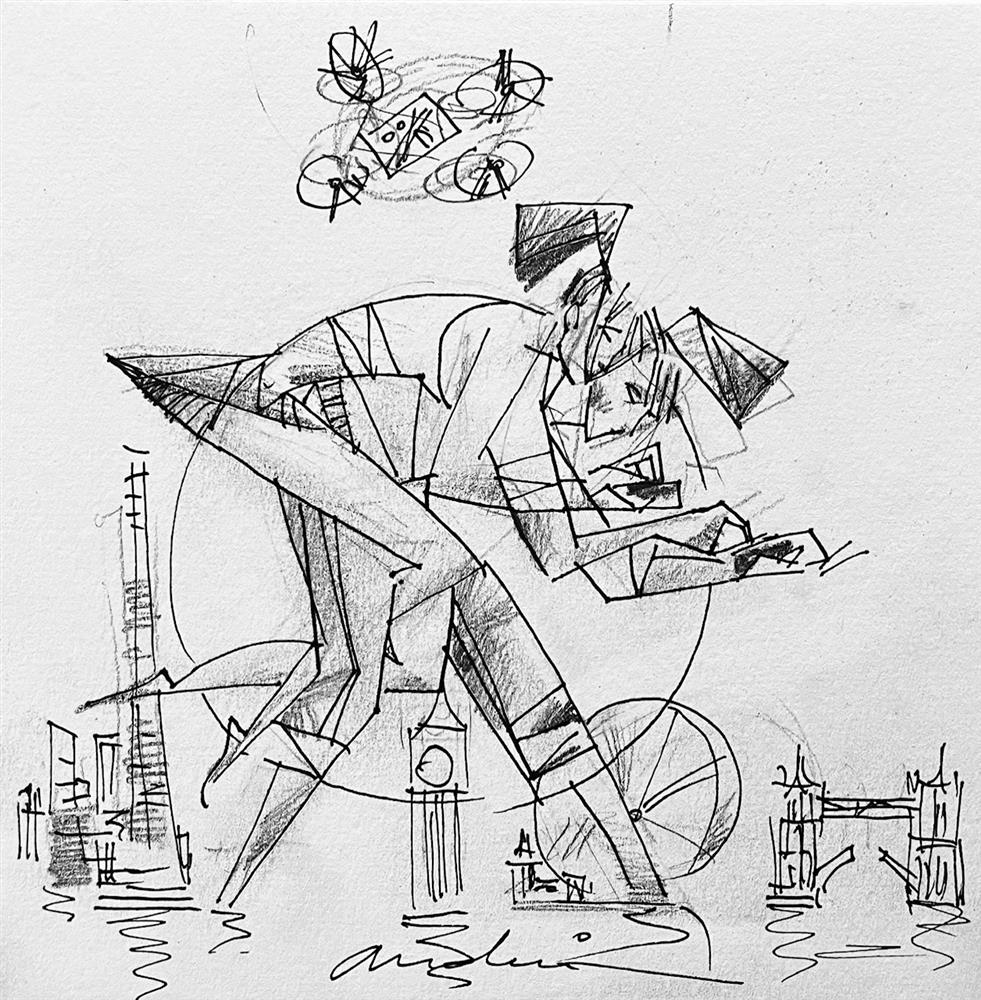 Andrei Protsouk - 'Crossing The River - Study' - Framed Original Art