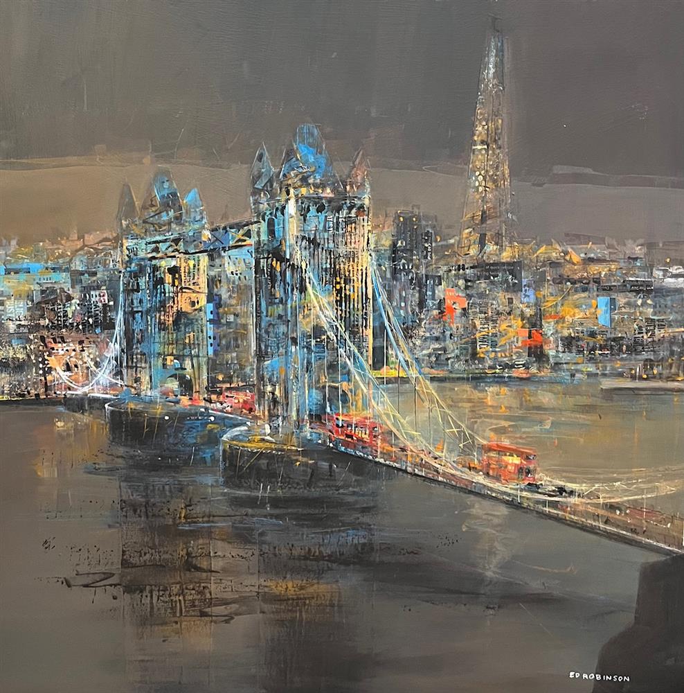 Ed Robinson - 'Crossing The Thames At Tower Bridge'  - Framed Original Artwork