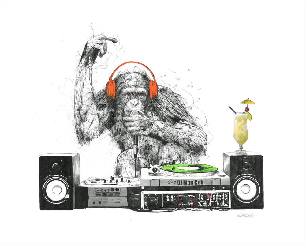 Scott Tetlow - 'DJ Man Club III' - Miniature - Framed Limited Edition