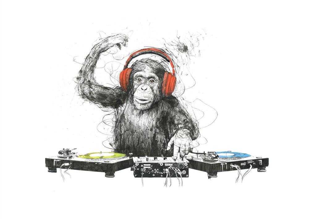 Scott Tetlow - 'DJ Man Club V' - Framed Original Art