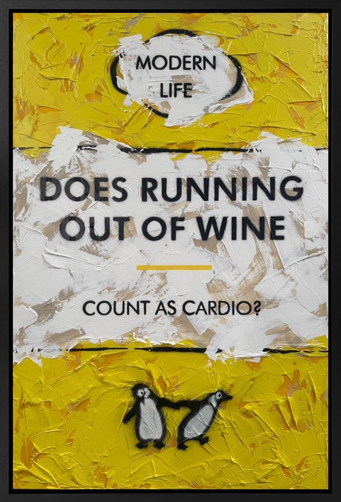 Hue Folk - 'Does Running Out Of Wine' - Framed Original Artwork