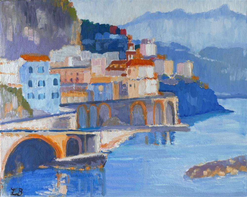 Leila Barton - 'Dolce Vita In Blue' - Framed Original Artwork