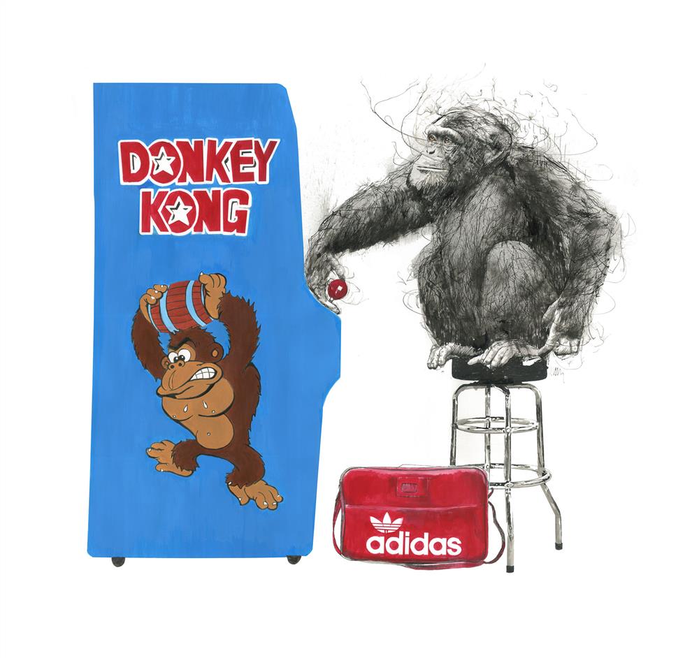 Scott Tetlow - 'Donkey Kong' - Framed Original Art