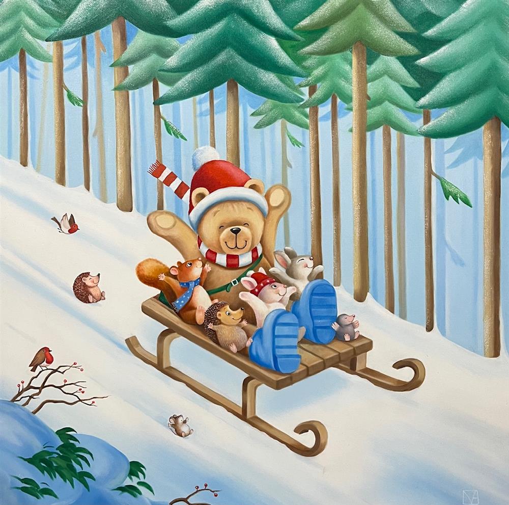 Michael Abrams - 'Downhill Delight' - Framed Original Artwork