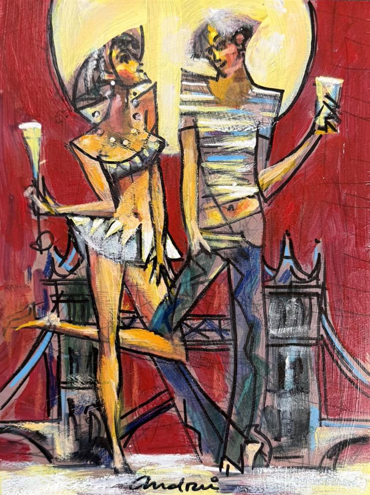 Andrei Protsouk - 'Draw Bridge Love' - Framed Original Artwork