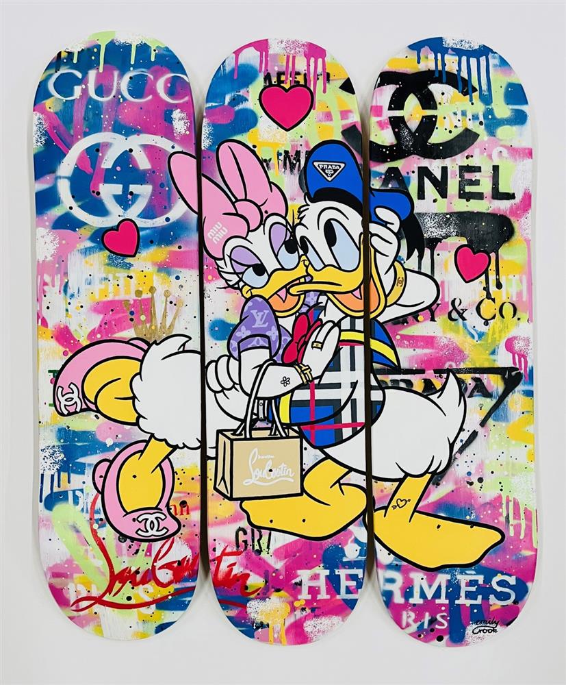 Emily Crook - 'Ducky Love - Skatedeck' -  Original Wall Art