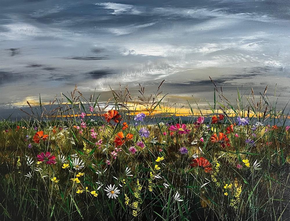 Kimberley Harris - 'Dusk Over The Wild Field' - Framed Original Artwork