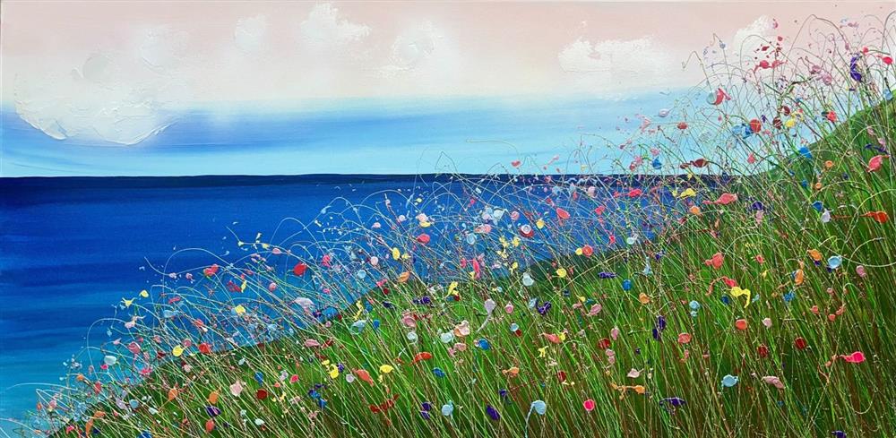 Lisa Pang - 'Early Evening, Sapphire Sea' - Framed Original Artwork