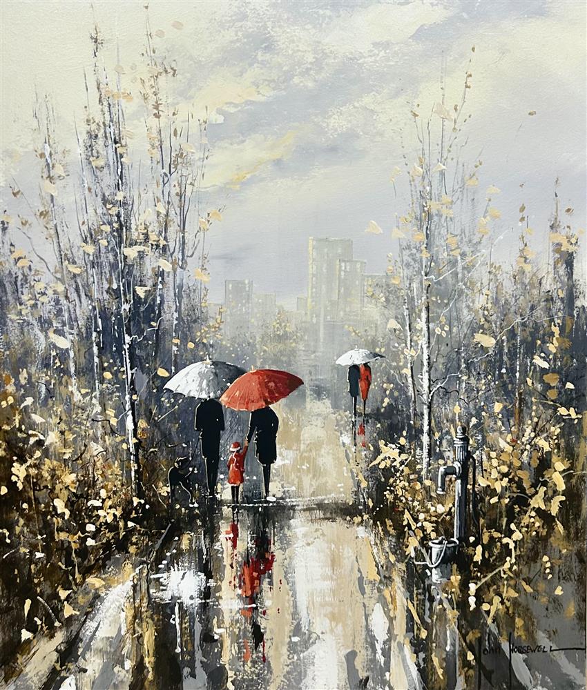 John Horsewell - 'Echoes On White Pavement' - Framed Original Artwork