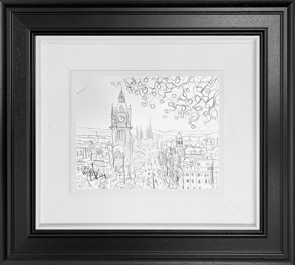 Nigel Cooke - 'Edinburgh's Last Light' - Framed Original Study