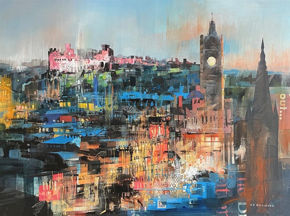 Ed Robinson - 'Edinburgh Skyline'  - Framed Original Artwork