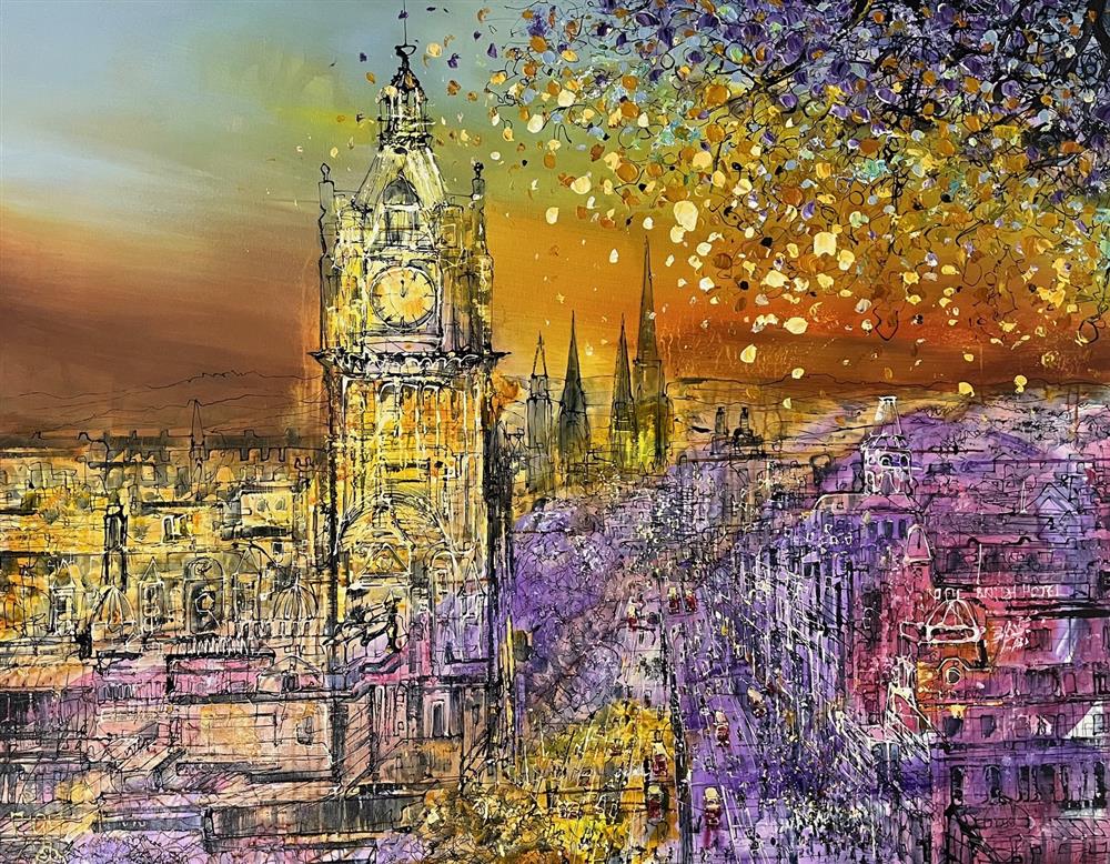 Nigel Cooke - 'Edinburgh's Last Light' - Framed Original Artwork