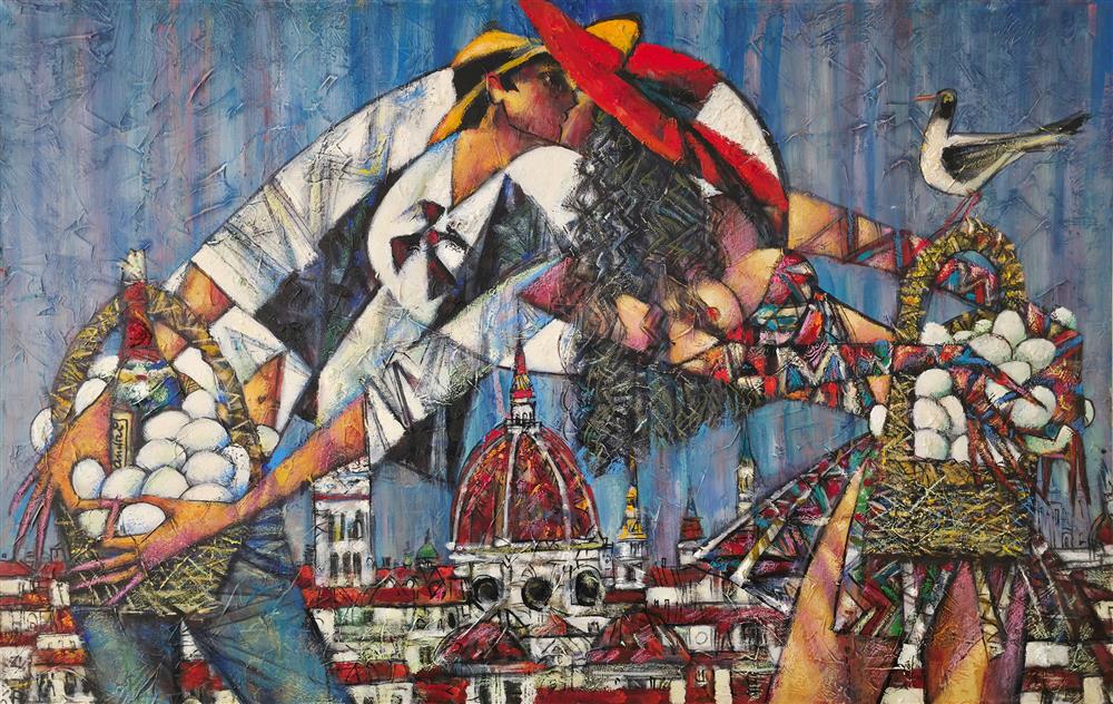 Andrei Protsouk - 'Egg Baskets' - Framed Original Art