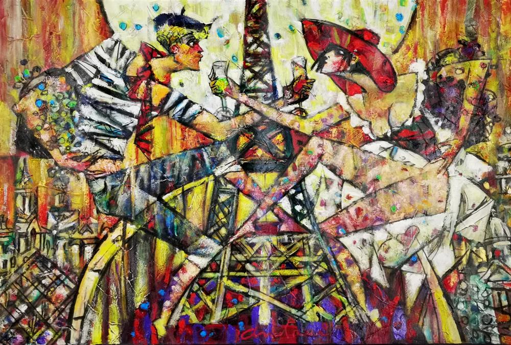 Andrei Protsouk - 'Eiffel Wine' - Framed Original Artwork