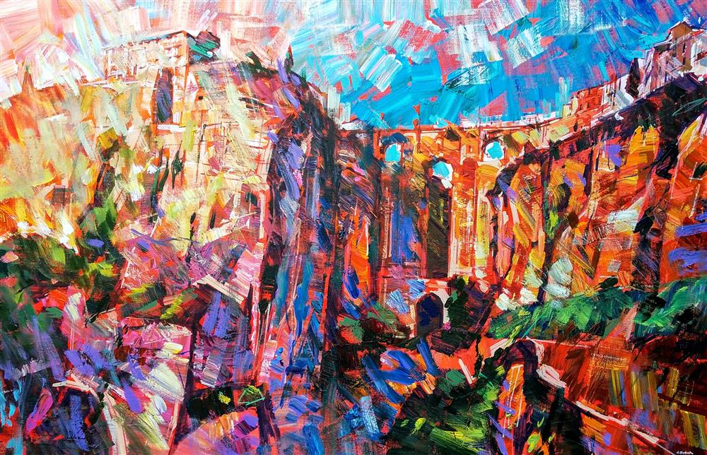 Colin Brown - 'El Tajo De Ronda Sun' - Framed Original Art