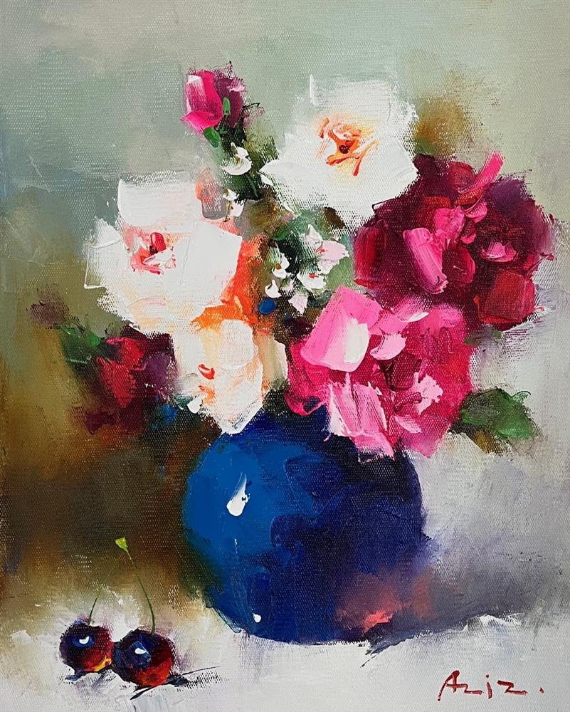 Aziz - 'Elegance In Bloom' - Framed Original Artwork