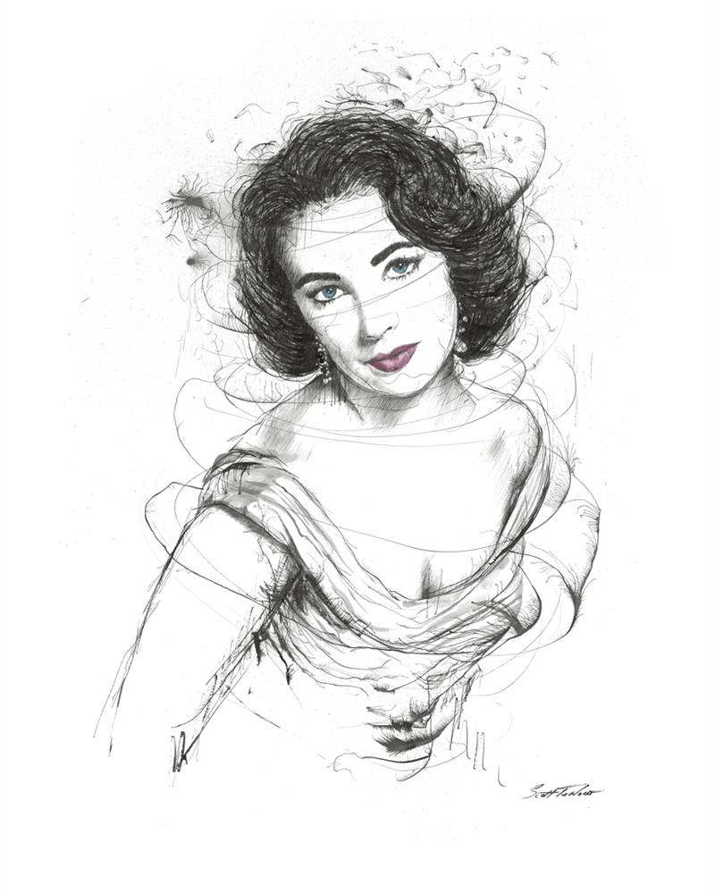 Scott Tetlow - 'Elizabeth Taylor - Miniature' -  Framed  Limited Edition