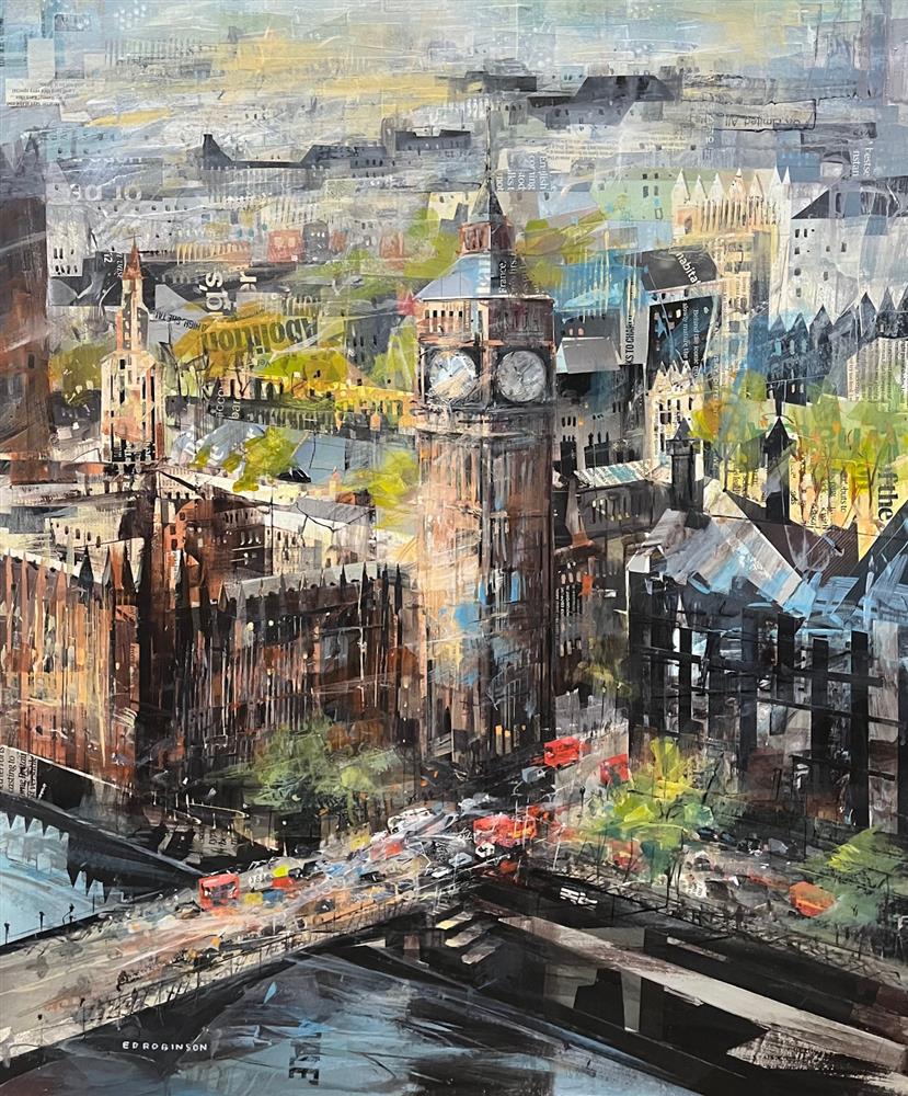 Ed Robinson - 'Elizabeth Tower, Westminster'  - Framed Original Artwork