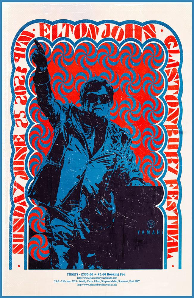 Linda Charles - 'Elton At Glastonbury' - Framed Original Artwork