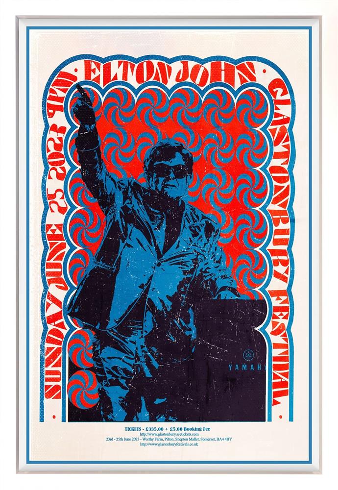 Linda Charles - 'Elton At Glastonbury' - Framed Original Artwork