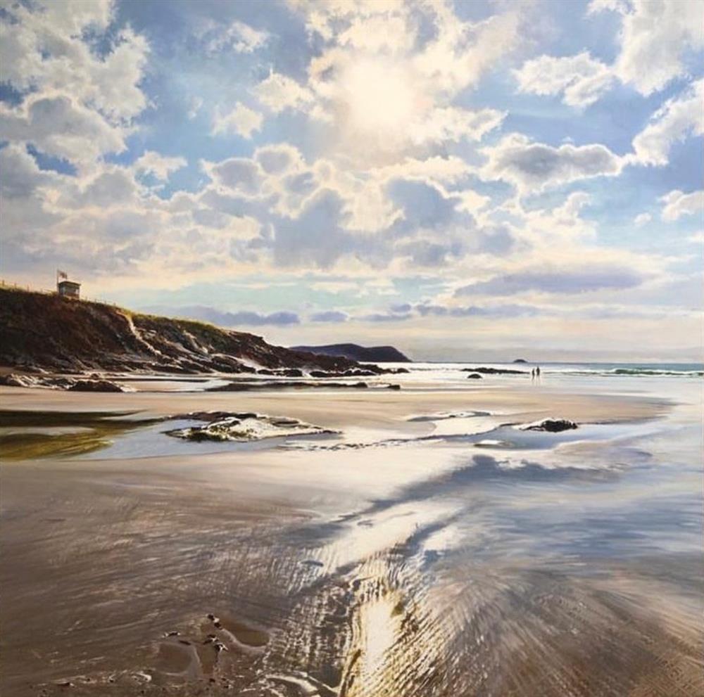 Duncan Palmar RSMA - 'Empyrean Light - Polzeath' - Framed Original Art
